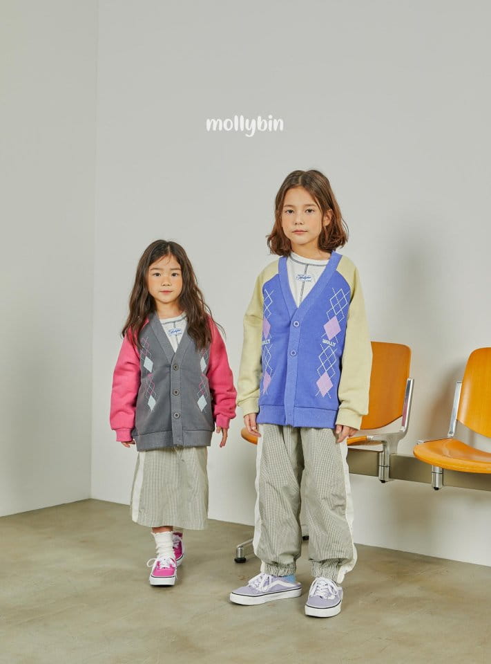 Mollybin - Korean Children Fashion - #designkidswear - Argyle Cardigan