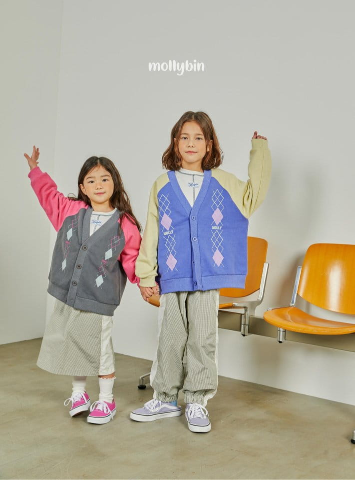 Mollybin - Korean Children Fashion - #discoveringself - Argyle Cardigan - 2