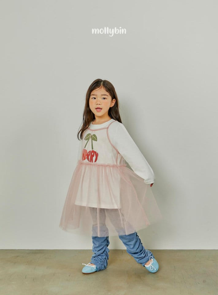 Mollybin - Korean Children Fashion - #minifashionista - Cherry Tul One-piece