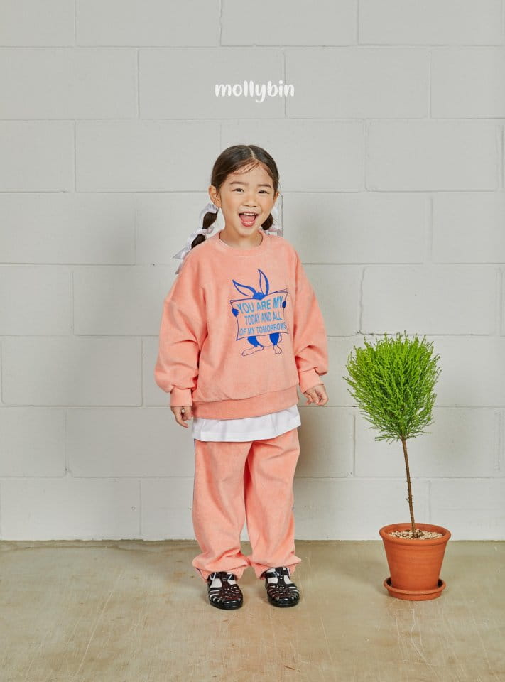 Mollybin - Korean Children Fashion - #todddlerfashion - Rabbit Terry Top Bottom Set - 8