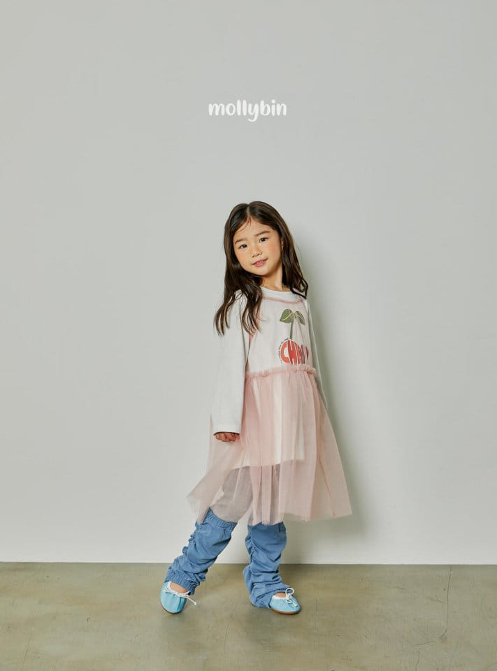 Mollybin - Korean Children Fashion - #todddlerfashion - Cherry Tul One-piece - 3