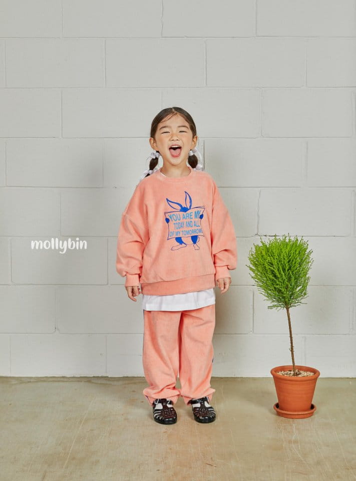 Mollybin - Korean Children Fashion - #toddlerclothing - Rabbit Terry Top Bottom Set - 9