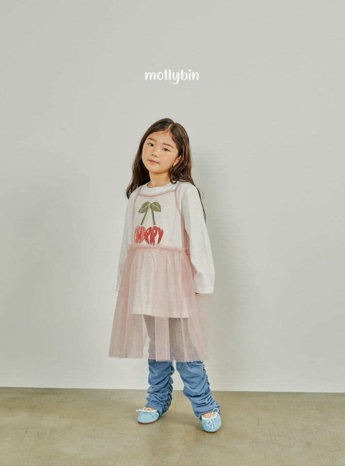 Mollybin - Korean Children Fashion - #todddlerfashion - Cherry Tul One-piece - 4