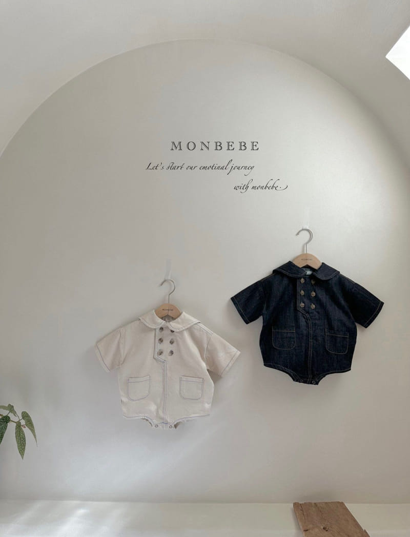 Monbebe - Korean Baby Fashion - #babylifestyle - Denim Sailor Bodysuit - 2