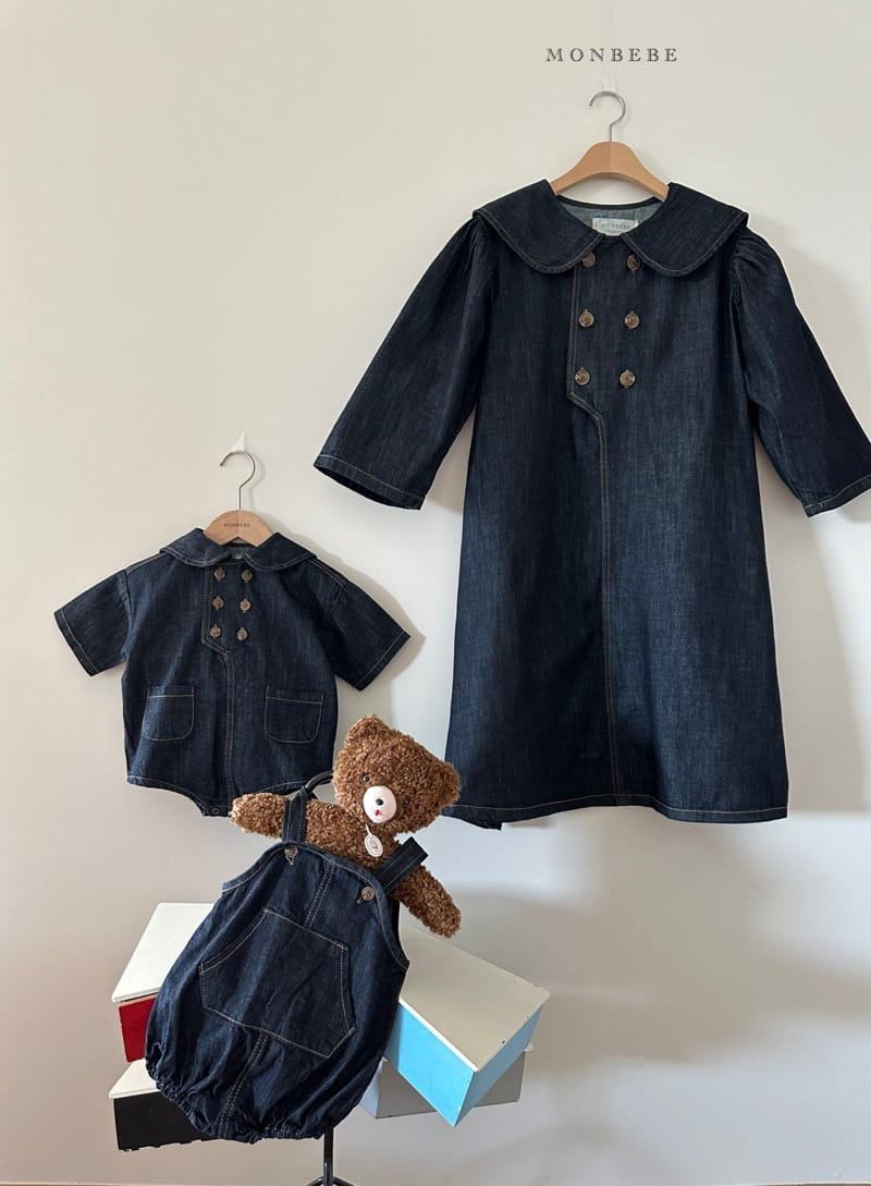 Monbebe - Korean Baby Fashion - #babylifestyle - Denim Bebe Bodysuit - 4