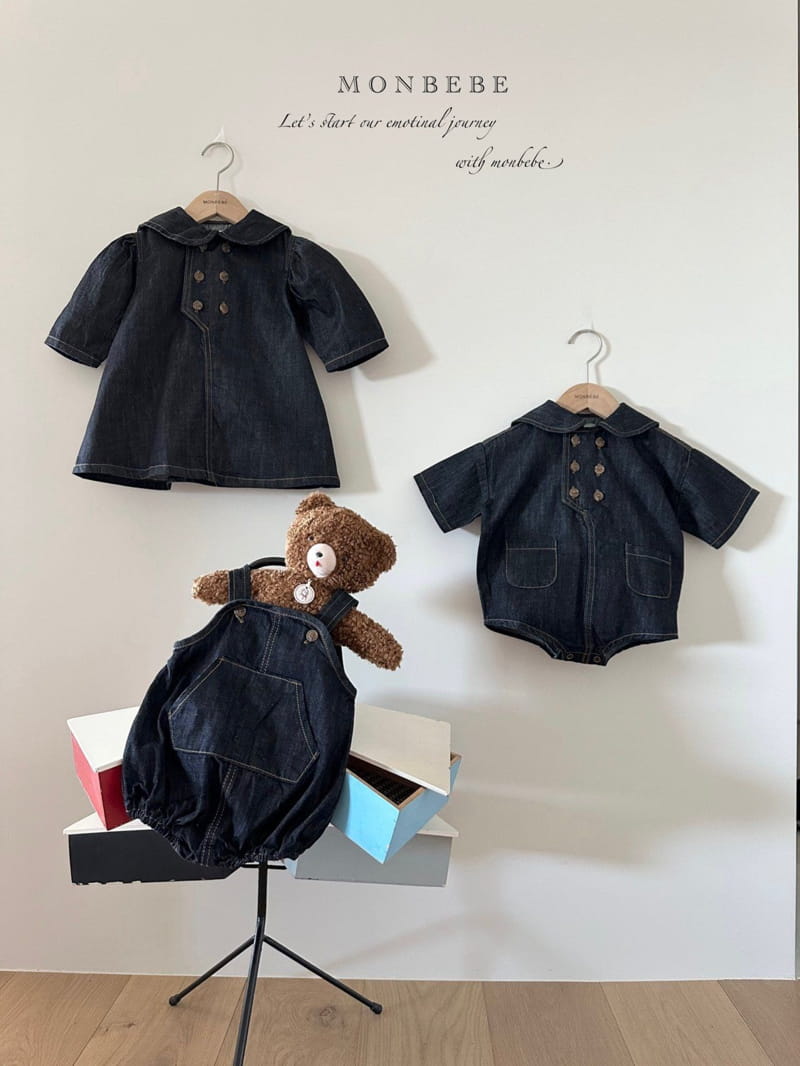 Monbebe - Korean Baby Fashion - #babyoninstagram - Denim Sailor Bodysuit - 3