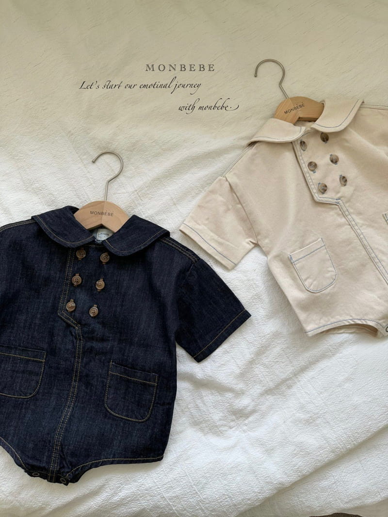 Monbebe - Korean Baby Fashion - #babyoutfit - Denim Sailor Bodysuit - 6