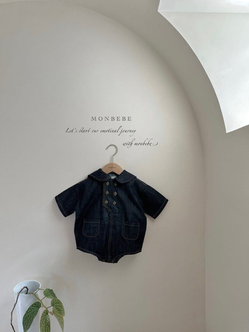 Monbebe - Korean Baby Fashion - #onlinebabyboutique - Denim Sailor Bodysuit - 8