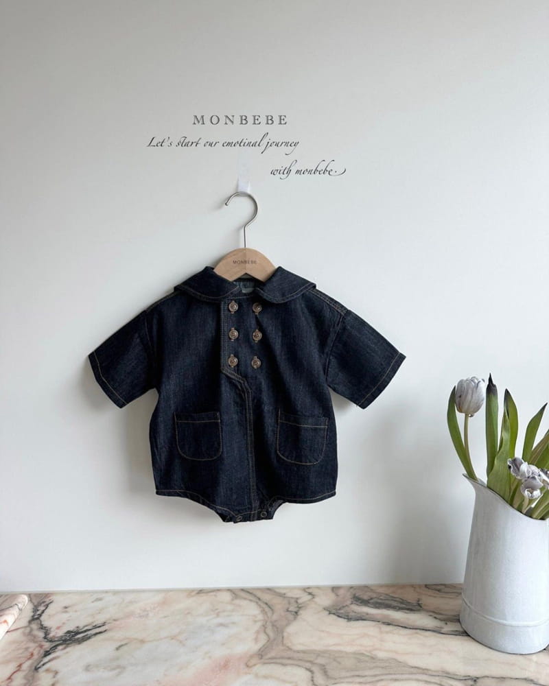 Monbebe - Korean Baby Fashion - #onlinebabyshop - Denim Sailor Bodysuit - 9