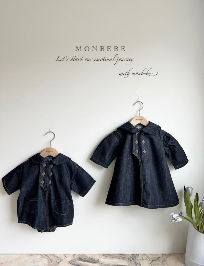 Monbebe - Korean Children Fashion - #littlefashionista - Denim Sailor One-piece - 3