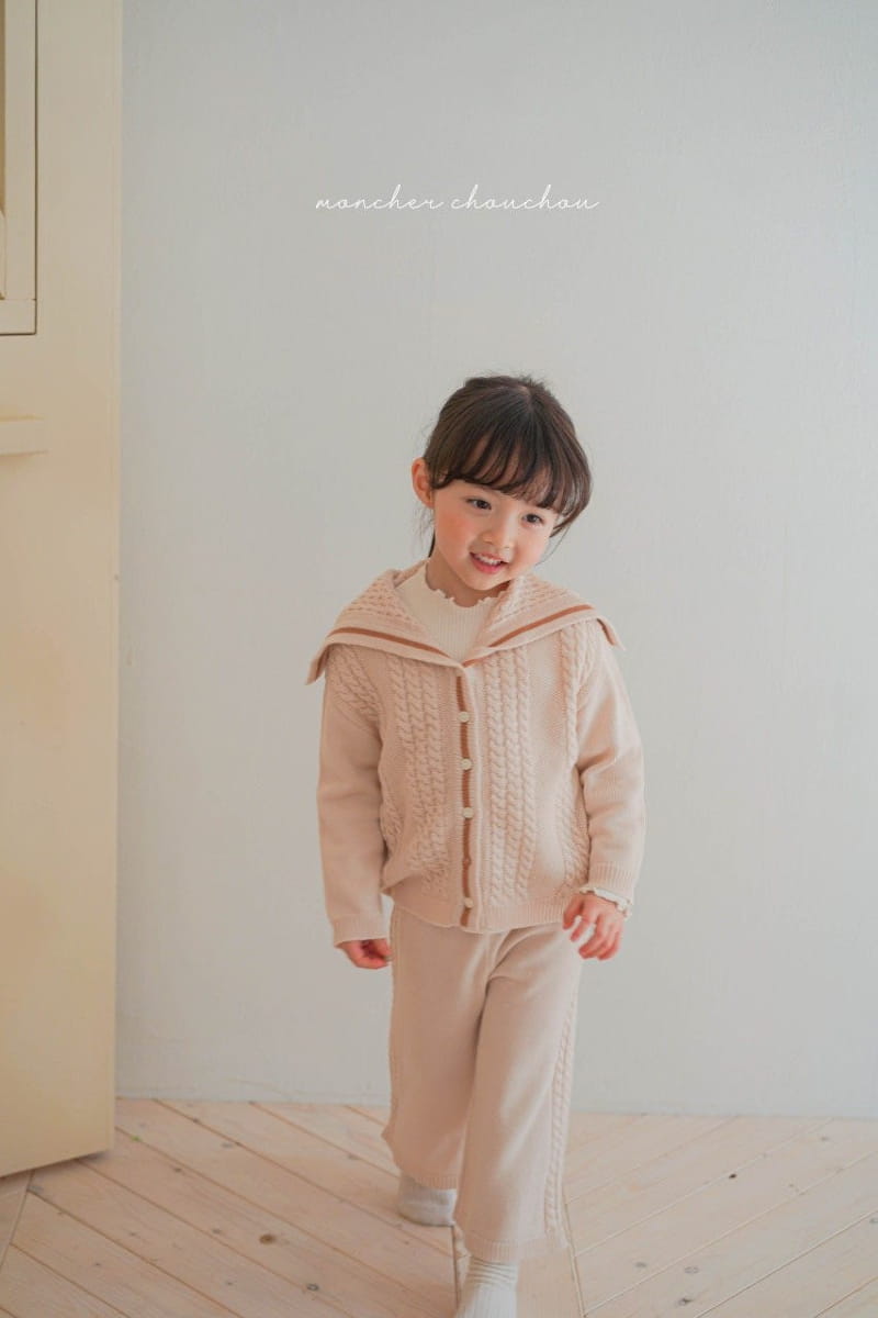 Moncher Chouchou - Korean Children Fashion - #childrensboutique - Cable Sailor Cardigan