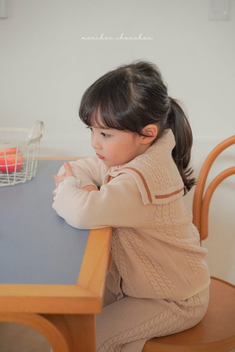 Moncher Chouchou - Korean Children Fashion - #designkidswear - Cable Sailor Cardigan - 2