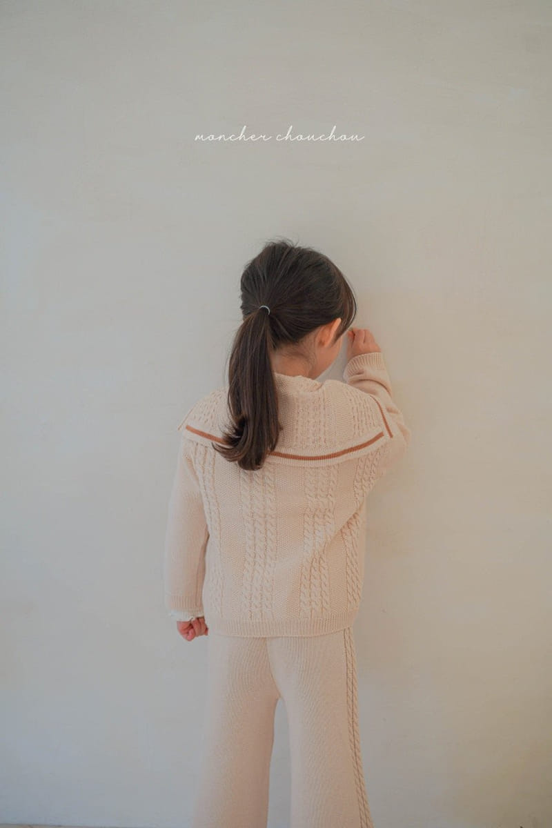 Moncher Chouchou - Korean Children Fashion - #discoveringself - Cable Sailor Cardigan - 3