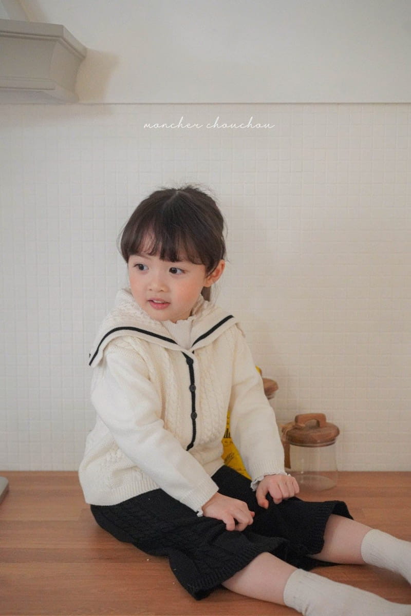 Moncher Chouchou - Korean Children Fashion - #discoveringself - Cable Sailor Cardigan - 4