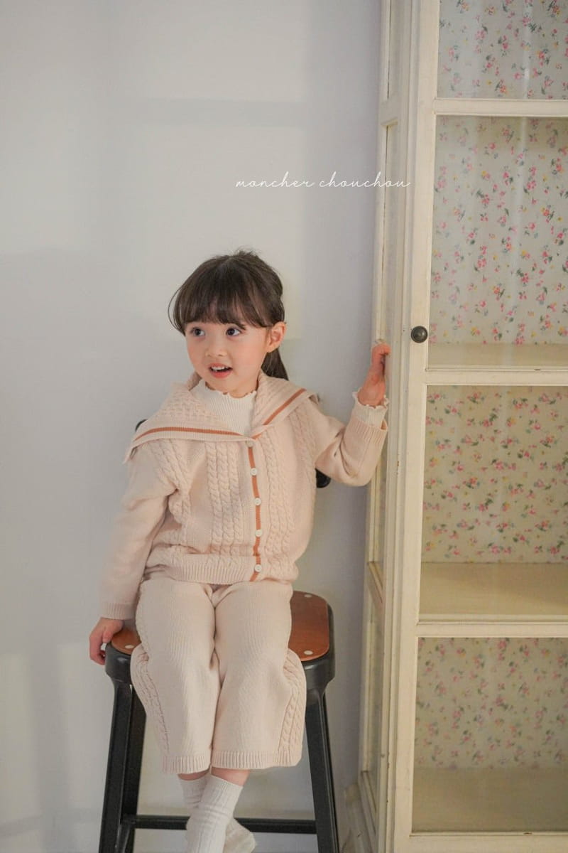 Moncher Chouchou - Korean Children Fashion - #minifashionista - Cable Sailor Cardigan - 11