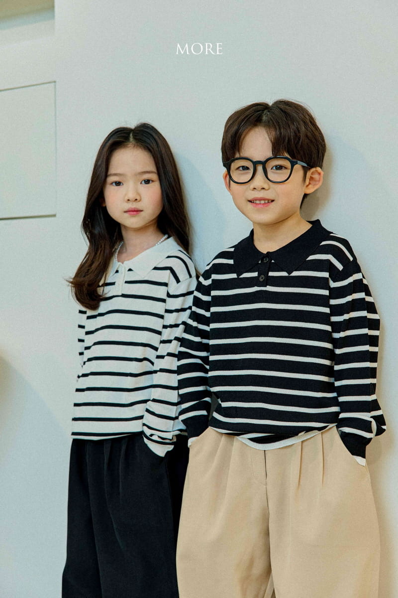 More - Korean Children Fashion - #childofig - Stripes PK Knit Tee - 9