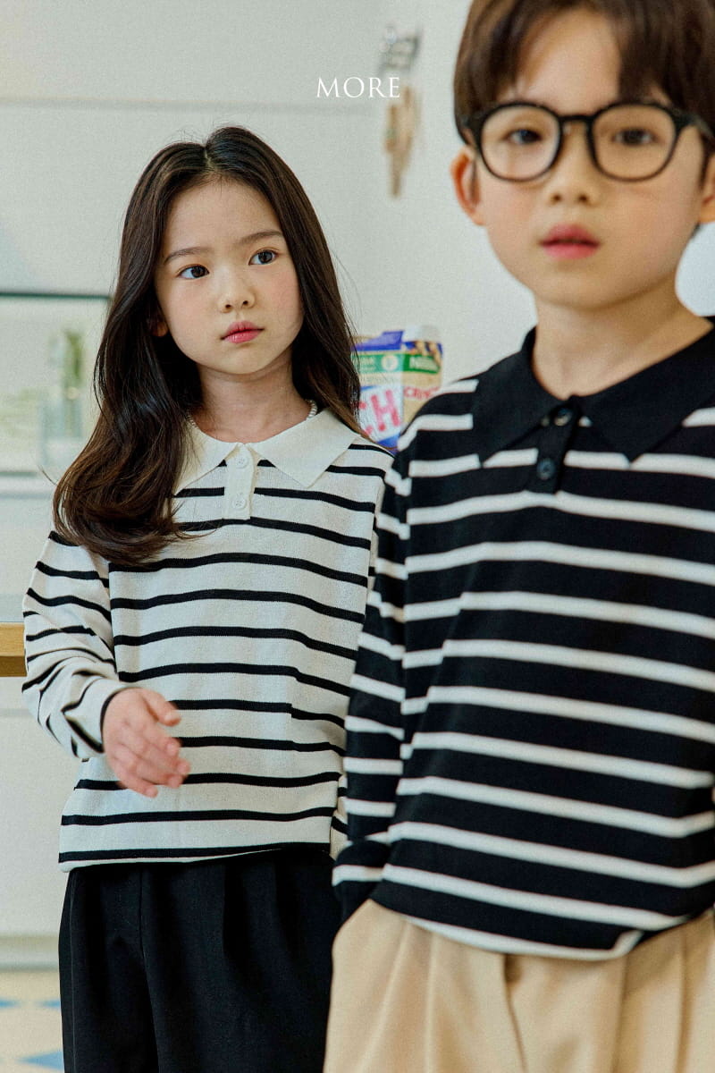 More - Korean Children Fashion - #childrensboutique - Stripes PK Knit Tee - 11