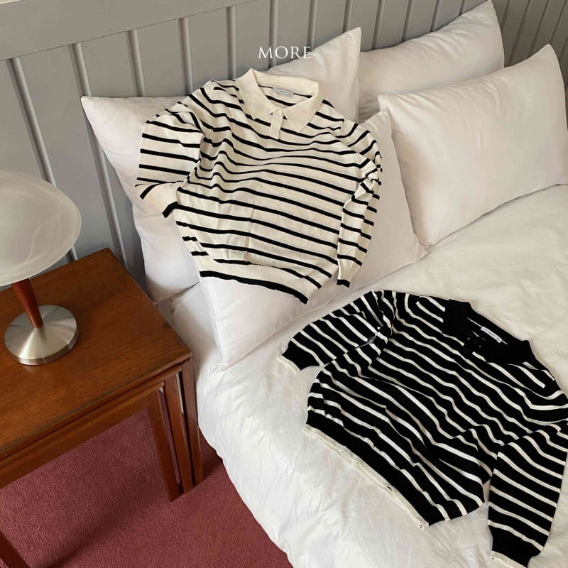 More - Korean Children Fashion - #kidsshorts - Stripes PK Knit Tee