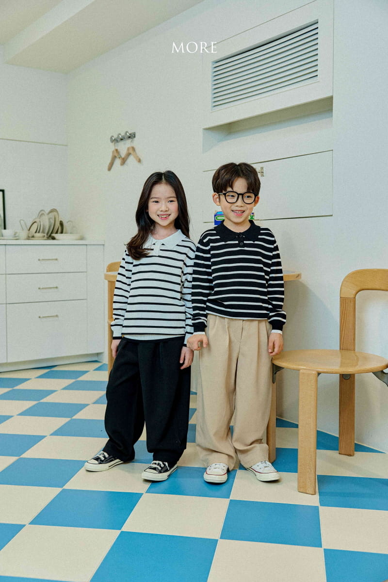 More - Korean Children Fashion - #kidsstore - Stripes PK Knit Tee - 2