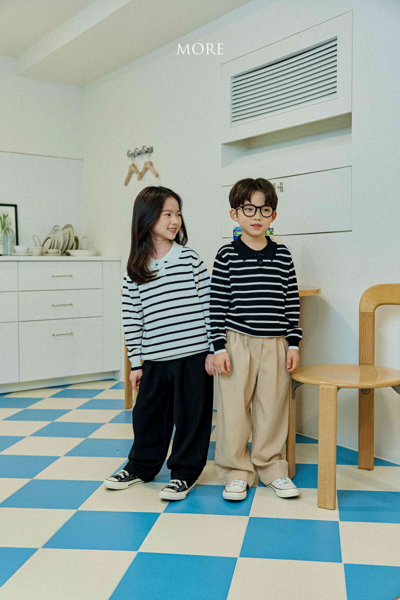 More - Korean Children Fashion - #kidzfashiontrend - Stripes PK Knit Tee - 3