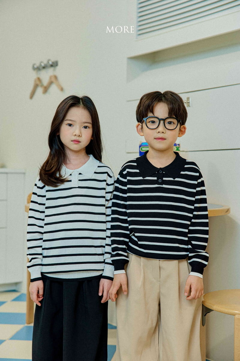 More - Korean Children Fashion - #littlefashionista - Stripes PK Knit Tee - 5