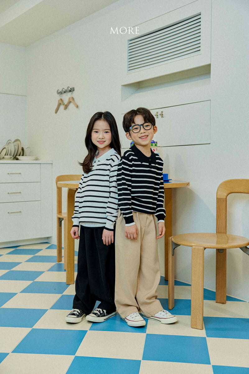 More - Korean Children Fashion - #magicofchildhood - Stripes PK Knit Tee - 6