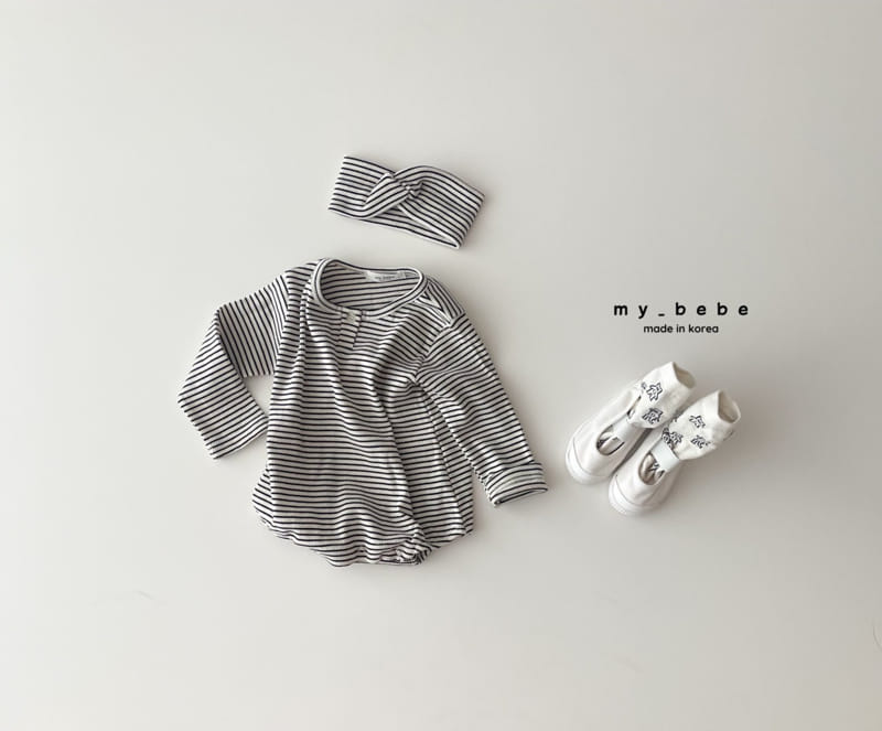 My Bebe - Korean Baby Fashion - #babyboutiqueclothing - Sticky Bodysuit with Hairband - 12