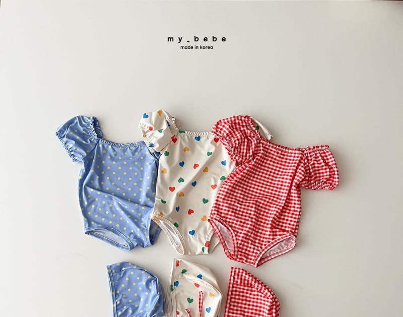 My Bebe - Korean Baby Fashion - #babyfashion - Shirrin Swimwear with Hat - 3