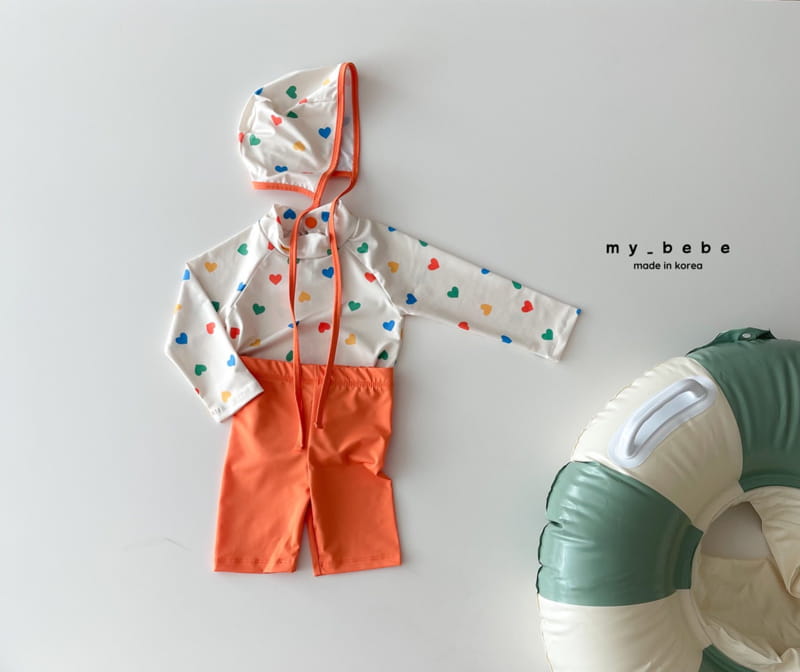 My Bebe - Korean Baby Fashion - #babyfever - Love Rashgaurd Swimwear Set - 5