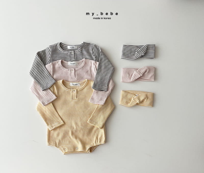 My Bebe - Korean Baby Fashion - #babygirlfashion - Sticky Bodysuit with Hairband