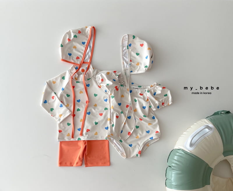 My Bebe - Korean Baby Fashion - #babylifestyle - Love Rashgaurd Swimwear Set - 7