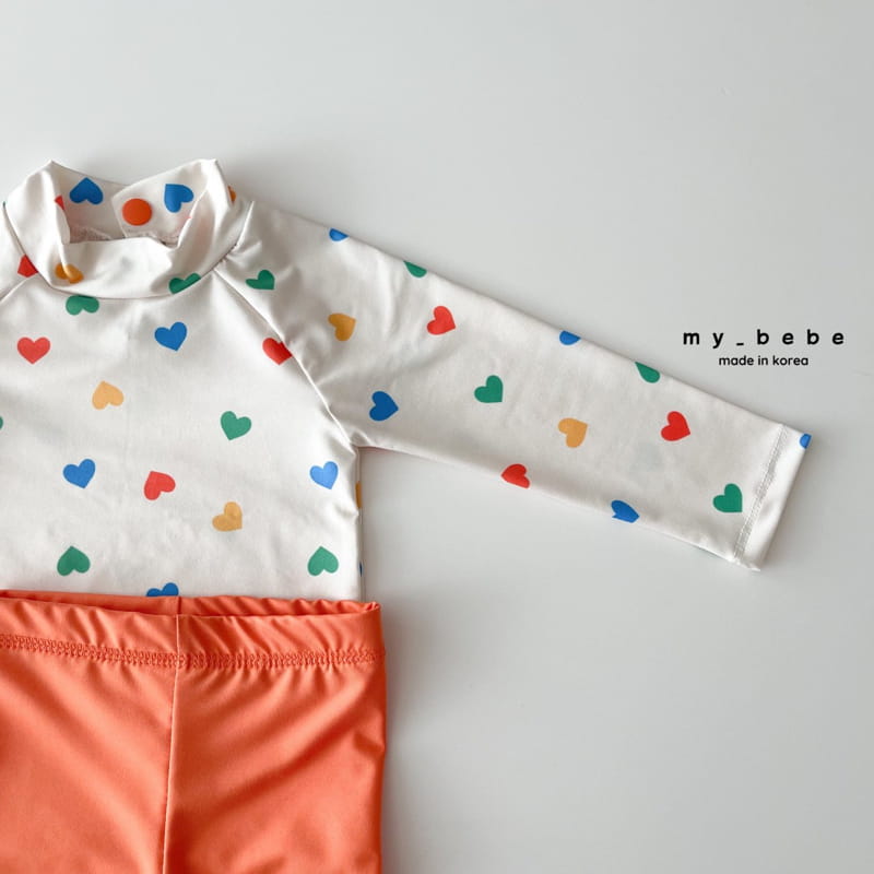 My Bebe - Korean Baby Fashion - #babyoninstagram - Love Rashgaurd Swimwear Set - 8