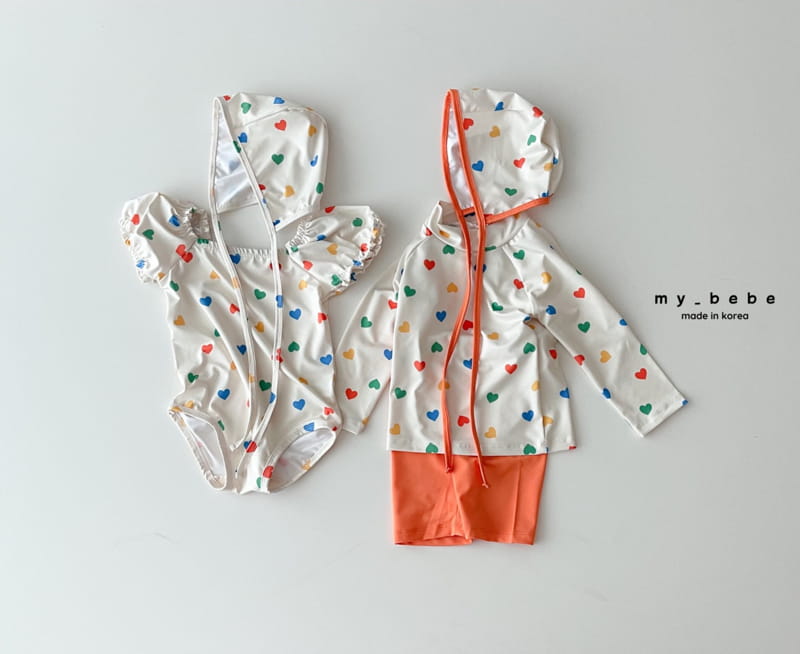 My Bebe - Korean Baby Fashion - #babyoninstagram - Shirrin Swimwear with Hat - 7