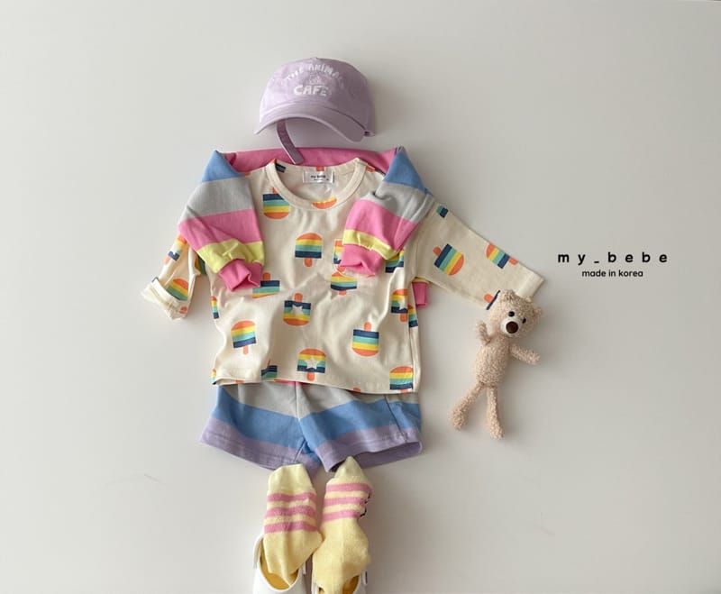 My Bebe - Korean Baby Fashion - #babyootd - Star Piping Tee - 5