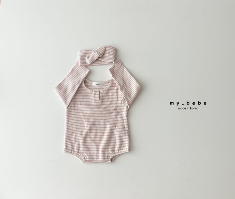 My Bebe - Korean Baby Fashion - #onlinebabyshop - Sticky Bodysuit with Hairband - 9