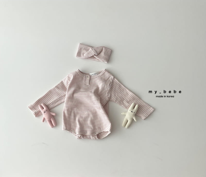 My Bebe - Korean Baby Fashion - #smilingbaby - Sticky Bodysuit with Hairband - 10