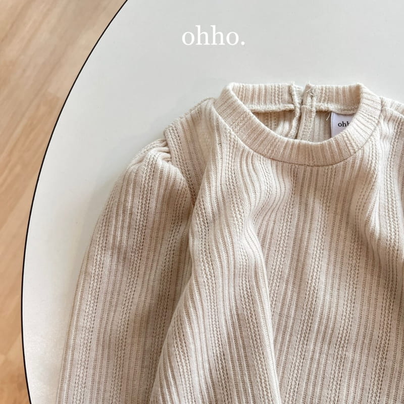 Ohho - Korean Children Fashion - #discoveringself - Jacquared Knit Puff Tee