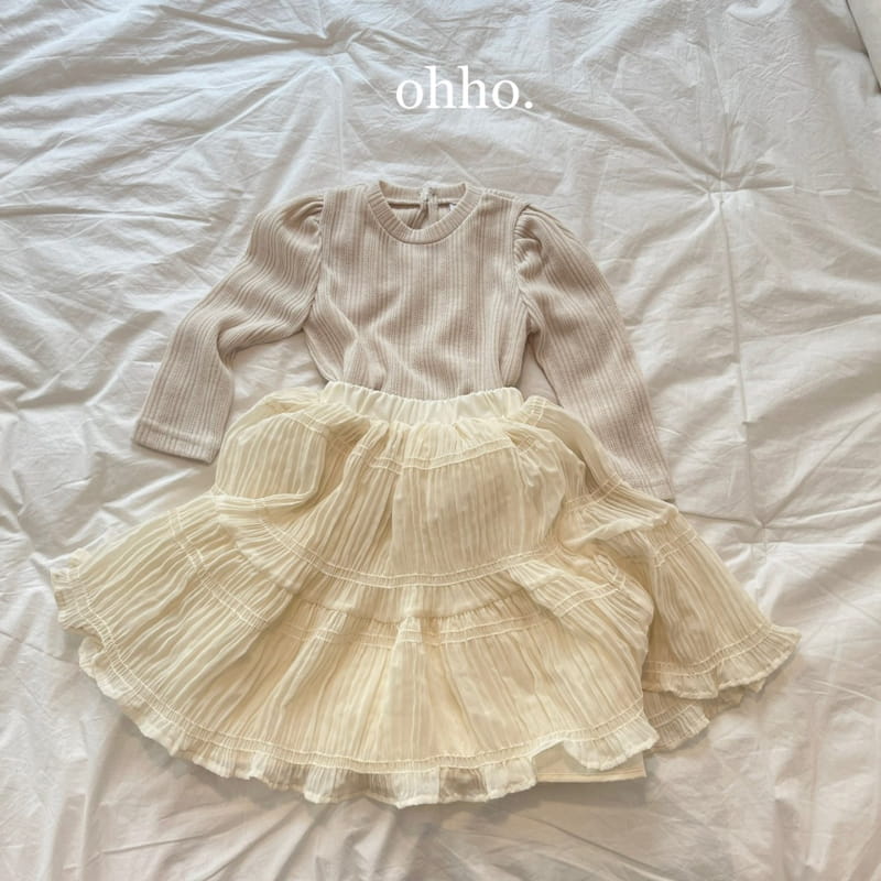 Ohho - Korean Children Fashion - #magicofchildhood - Jacquared Knit Puff Tee - 8