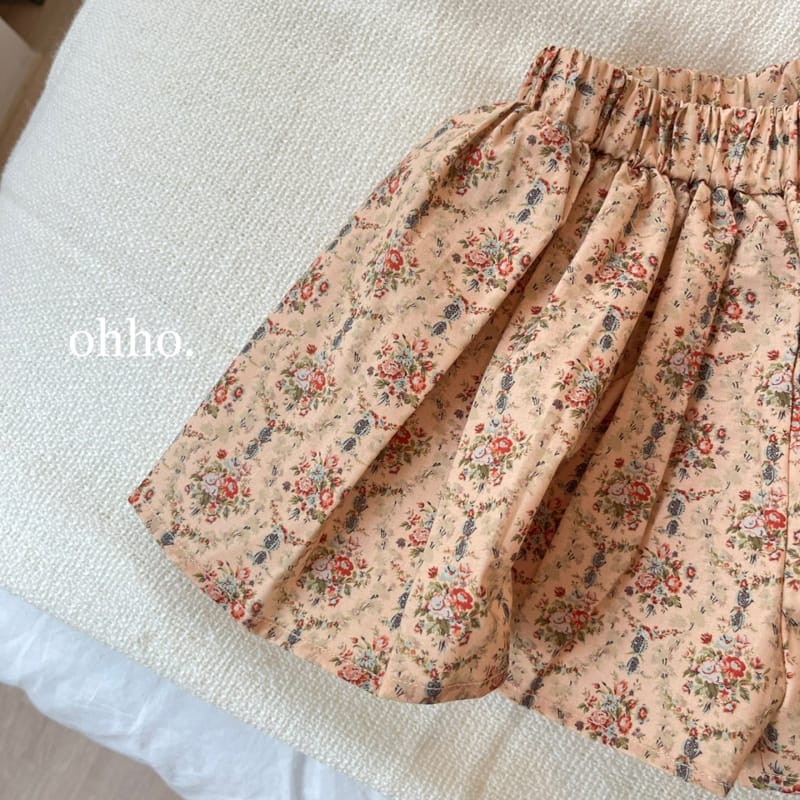 Ohho - Korean Children Fashion - #todddlerfashion - Floral Skirt Pants - 2