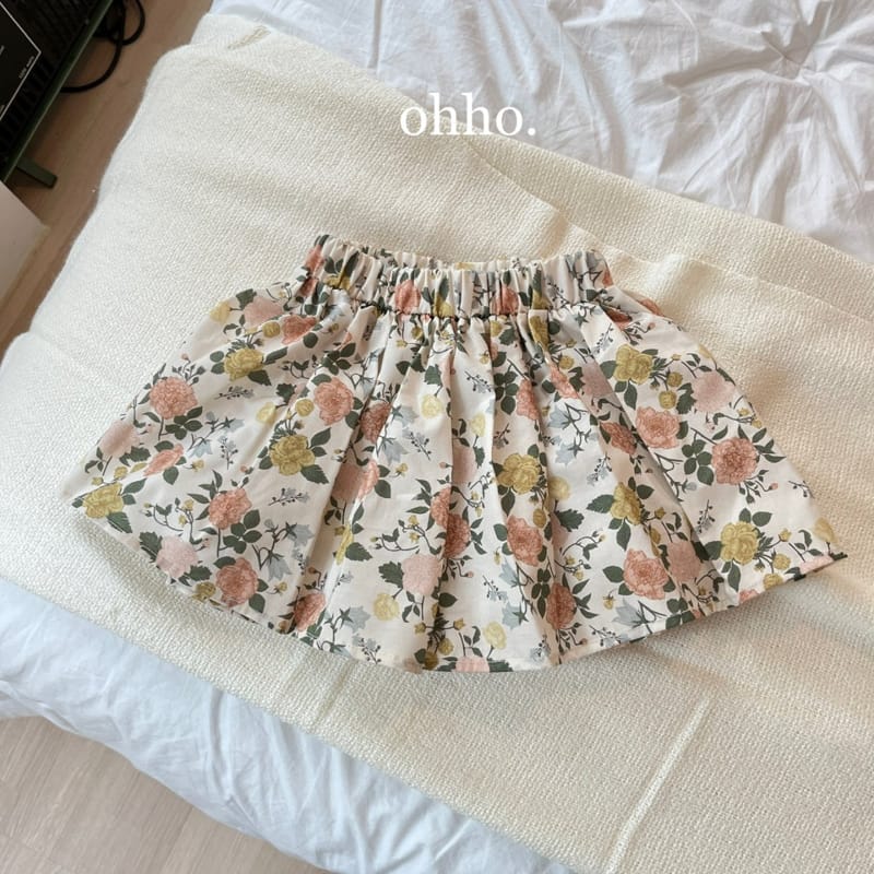 Ohho - Korean Children Fashion - #toddlerclothing - Floral Skirt Pants - 3