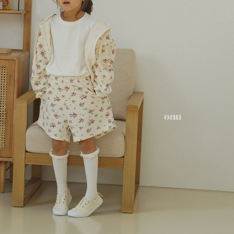 Onu - Korean Children Fashion - #childrensboutique - Flower Zip-up