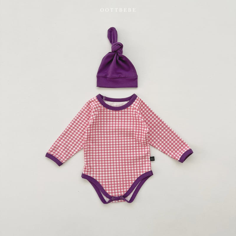 Oott Bebe - Korean Baby Fashion - #babyboutique - Check Bodysuit - 3