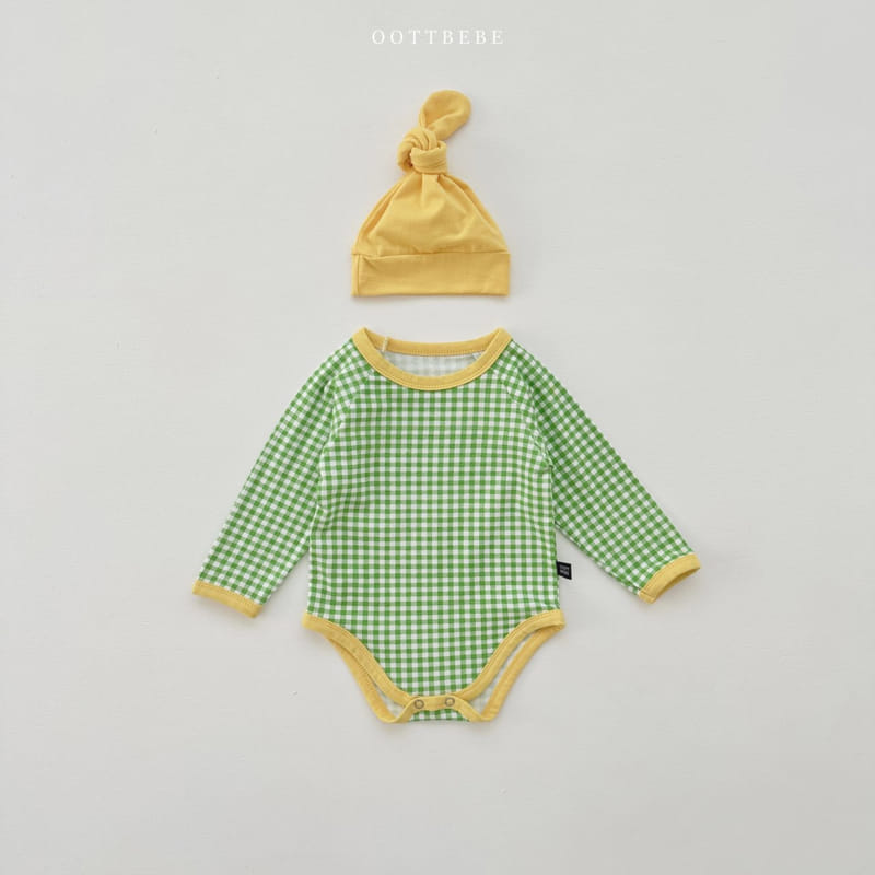 Oott Bebe - Korean Baby Fashion - #babyclothing - Check Bodysuit - 5