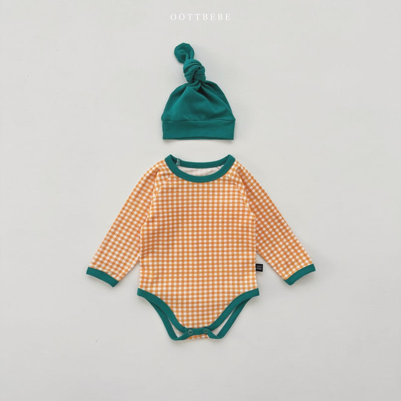 Oott Bebe - Korean Baby Fashion - #babyfashion - Check Bodysuit - 6