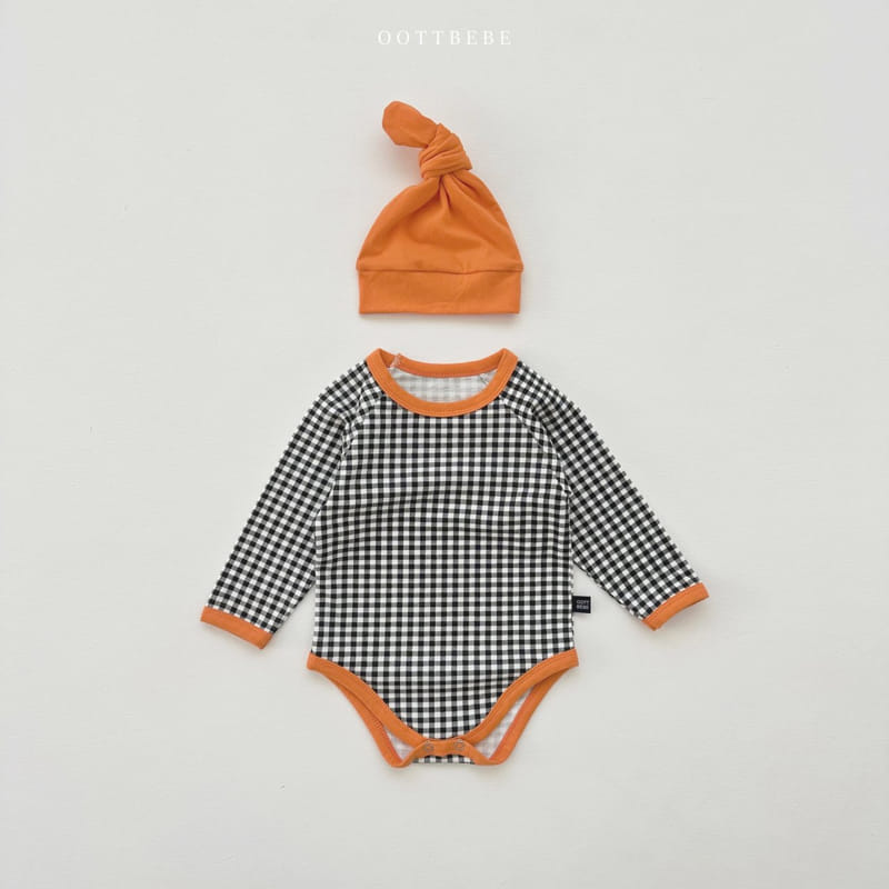 Oott Bebe - Korean Baby Fashion - #babyfever - Check Bodysuit - 7