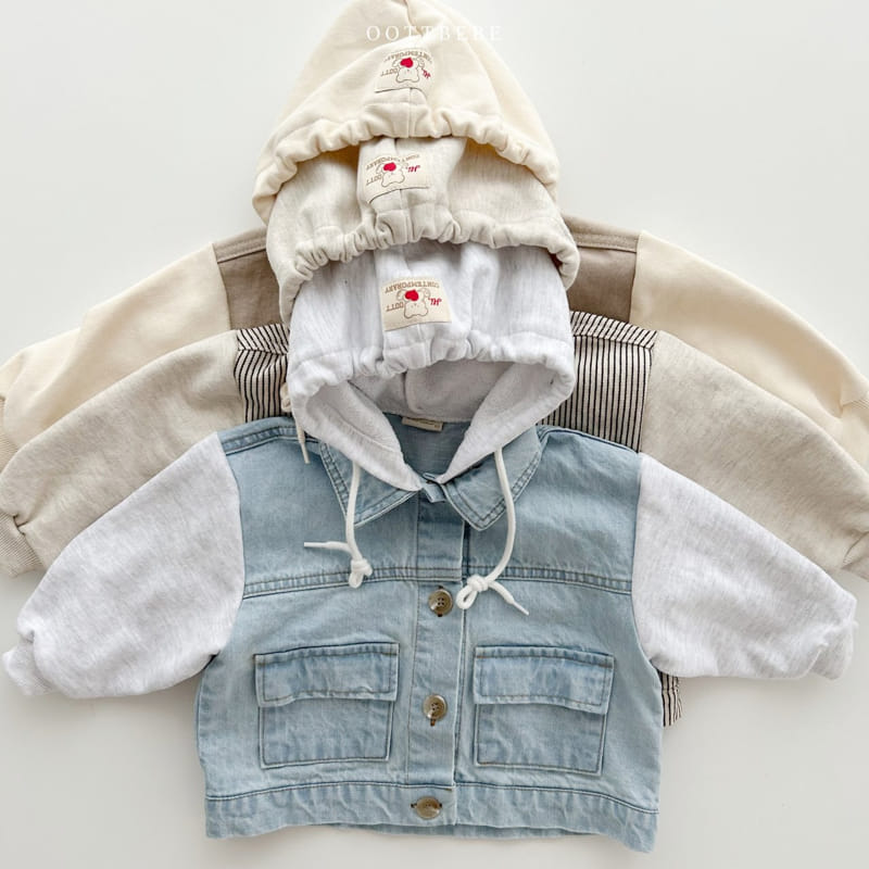 Oott Bebe - Korean Children Fashion - #Kfashion4kids - Rora Denim Hoody Jumper - 12