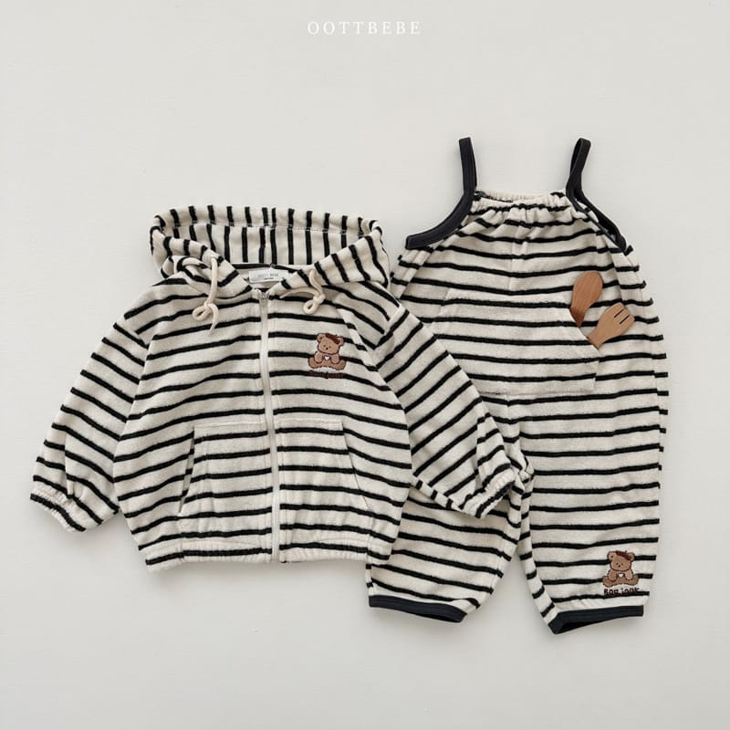 Oott Bebe - Korean Children Fashion - #childofig - Terry Stripes Overalls - 11