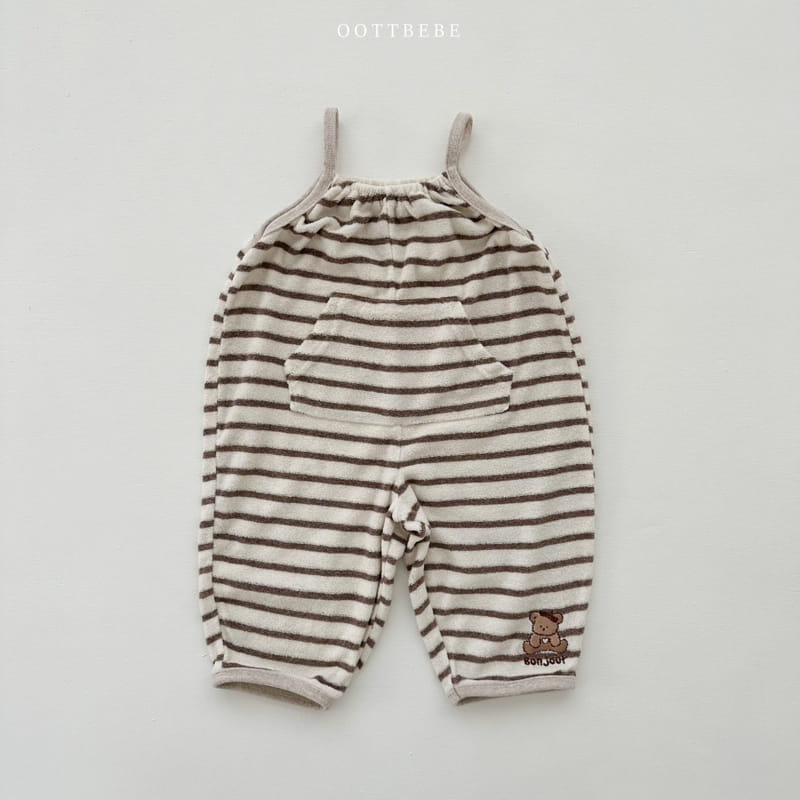 Oott Bebe - Korean Children Fashion - #discoveringself - Terry Stripes Overalls