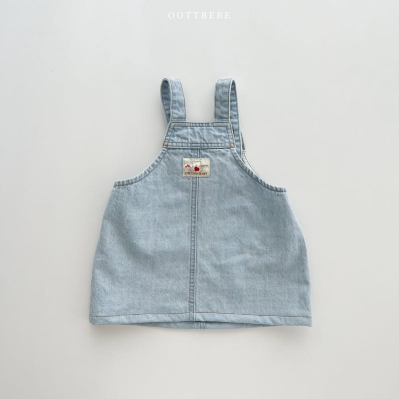 Oott Bebe - Korean Children Fashion - #fashionkids - Rora Denim One-piece - 12