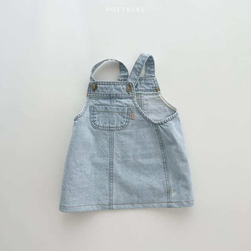 Oott Bebe - Korean Children Fashion - #littlefashionista - Rora Denim One-piece